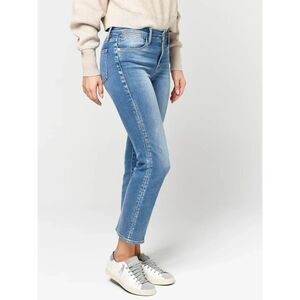 FRAME Le High Straight Sanded Seam Jean Rosemead Sand LHSTSS230 Size 30